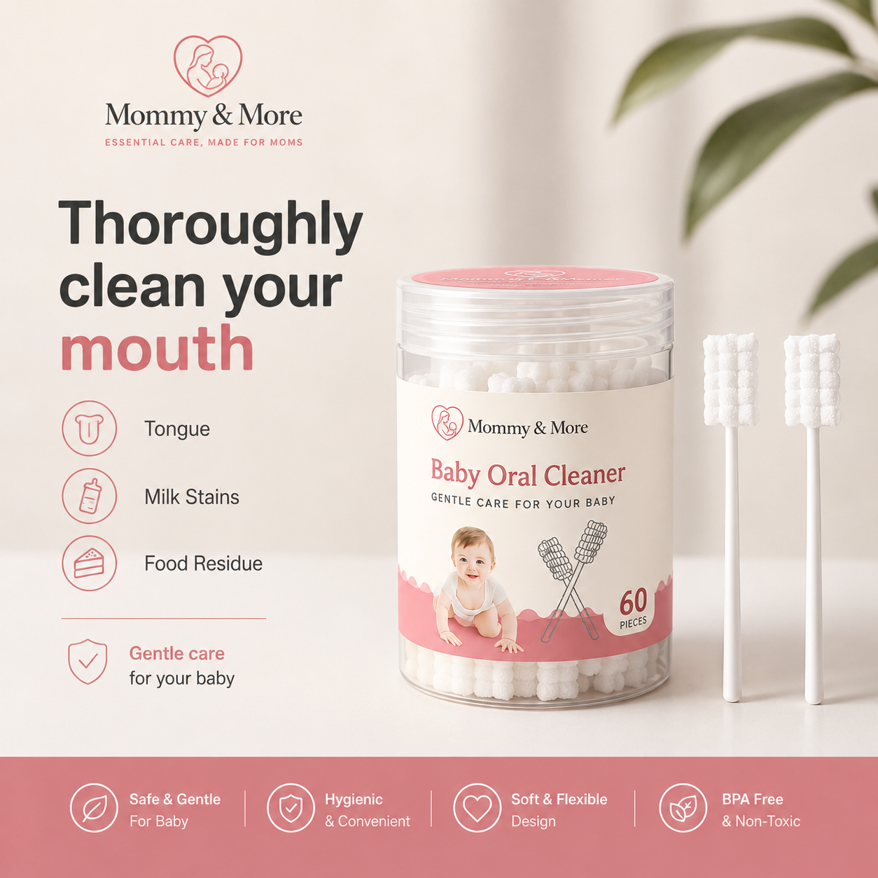 Baby Oral Cleaner - cleans mouth, tongue, milk stains